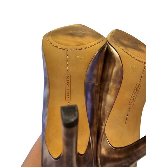 Vince Camuto Metallic Gold Pointed-Toe Stiletto Heels Womens Size 9 - Picture 7 of 8